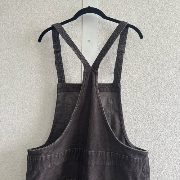 Aerie Werk & Play Corduroy Overalls Raw Hem Grey Cotton Minimalist Fall Winter - Picture 8 of 12